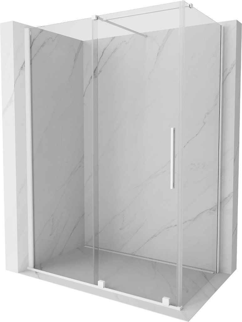 MEXEN/S - Velár sprchovací kút 150 x 70, transparent, biela 871-150-070-01-20