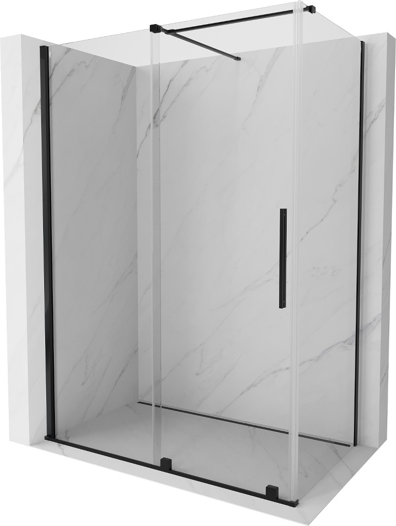 MEXEN/S - Velár sprchovací kút 150 x 90, transparent, čierna 871-150-090-01-70