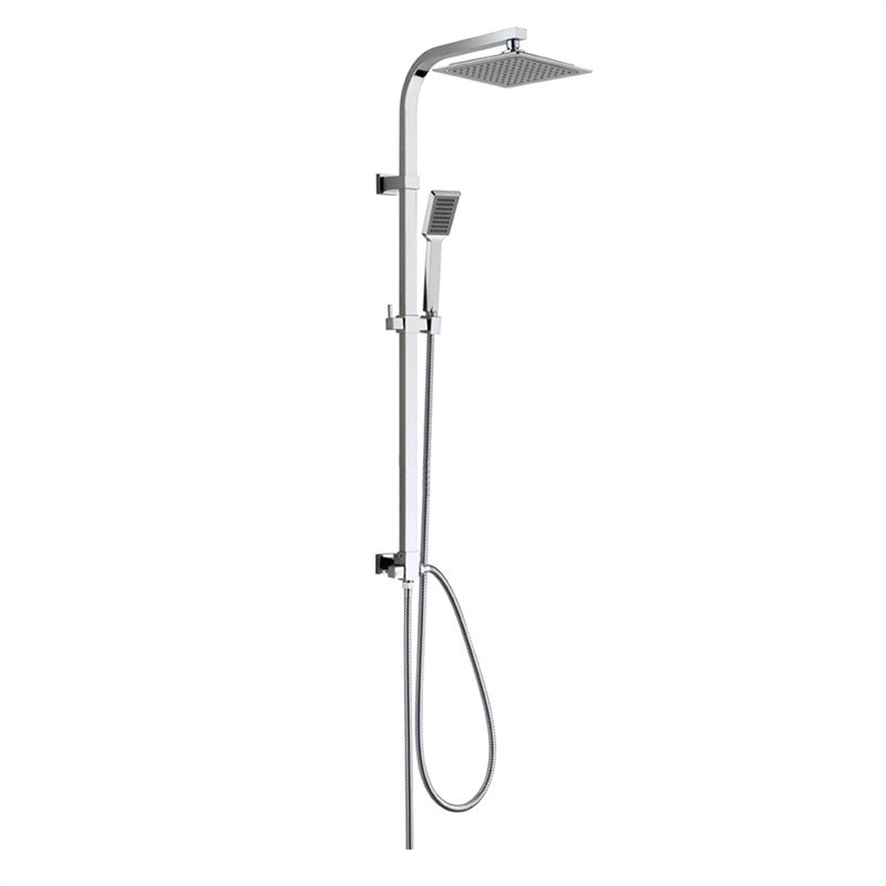 E-shop MEREO MEREO - Sprchový set Quatro s tyčou, hadicou, ručnou a hlav. hranatou sprchou, sivá CBQ60101SPN