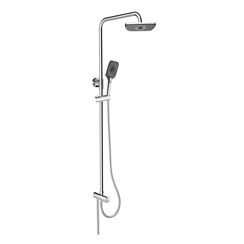 E-shop MEREO MEREO - Sprchový set s tyčou, hadicou, ručnou a tanier. hranatou sprchou, čierna CB95001SB2