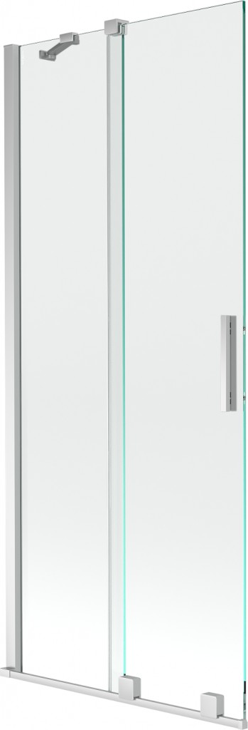 MEXEN/S - Velar Dvojkrídlová posuvná vaňová zástena 80 x 150 cm, transparent, chróm 896-080-000-01-01