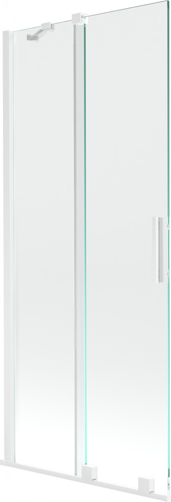 MEXEN/S - Velar Dvojkrídlová posuvná vaňová zástena 80 x 150 cm, transparent, biela 896-080-000-01-20