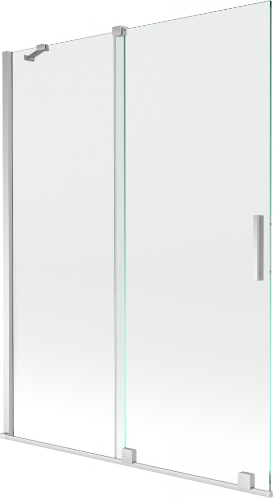 MEXEN/S - Velar Dvojkrídlová posuvná vaňová zástena 130 x 150 cm, transparent, chróm 896-130-000-01-01
