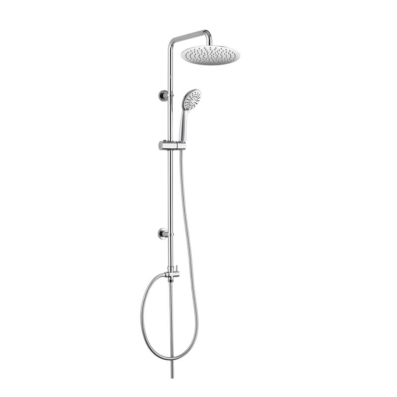MEREO MEREO - Sprchový set Sonáta s tyčou, hadicou, ručnou a hlav. guľatou sprchou, slim, nerez CB60101SK