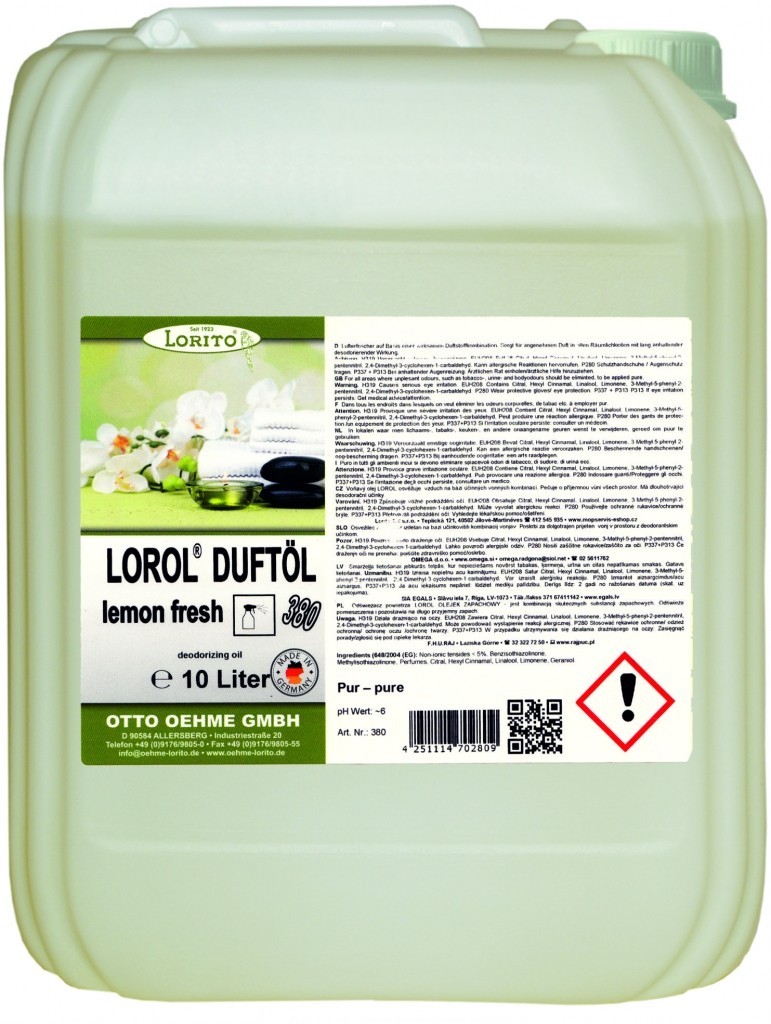 E-shop Osviežovač vzduchu Oehme Lorol Lemon 380 10 l EG111380010