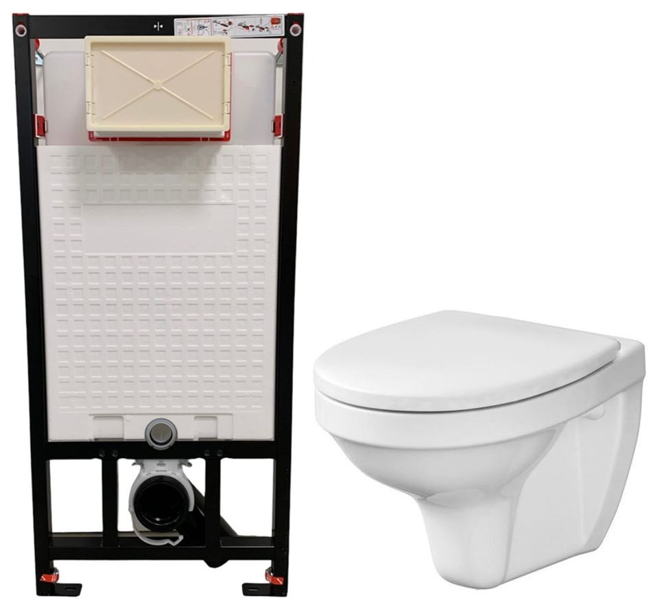 E-shop DEANTE Podstavný rám, pre závesné WC misy bez tlačidla + WC CERSANIT DELFI + SEDADLO CST_WC01 X DE1