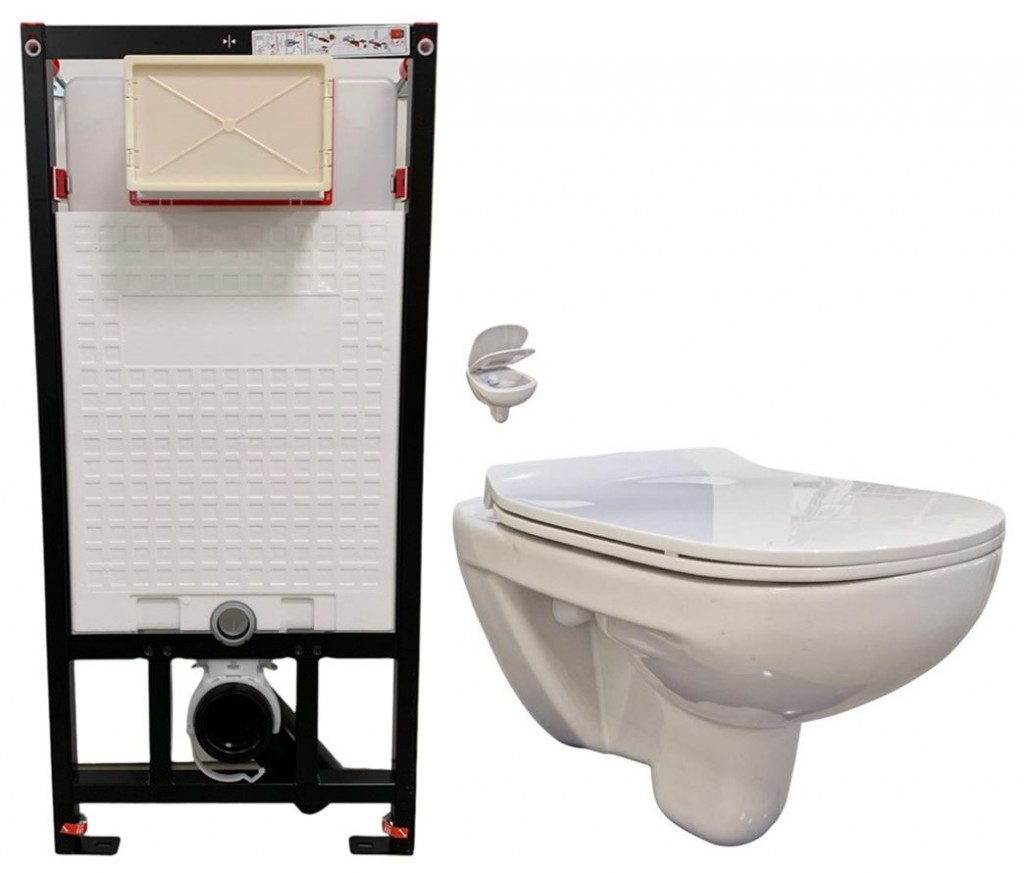 E-shop DEANTE Podstavný rám, pre závesné WC misy bez tlačidla + WC bez oplachového kruhu Edge + SEDADLO CST_WC01 X EG1
