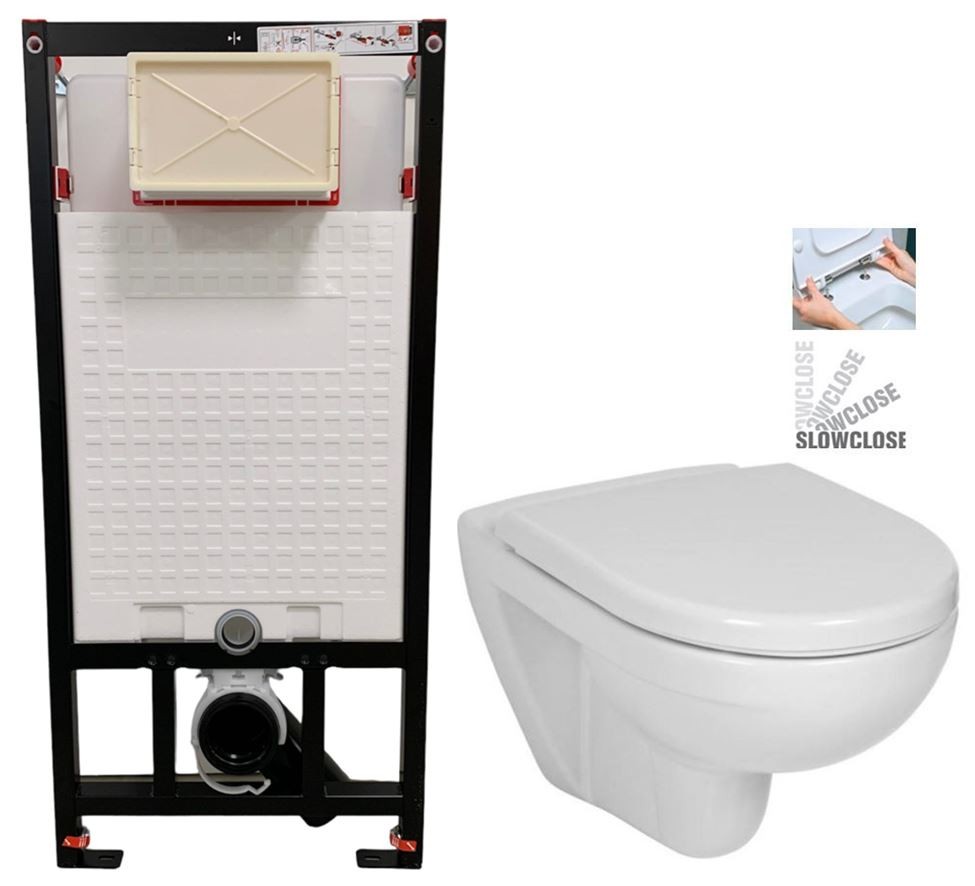 E-shop DEANTE Podstavný rám, pre závesné WC misy bez tlačidla + WC JIKA LYRA PLUS + SEDADLO duraplastu SLOWCLOSE CST_WC01 X LY5