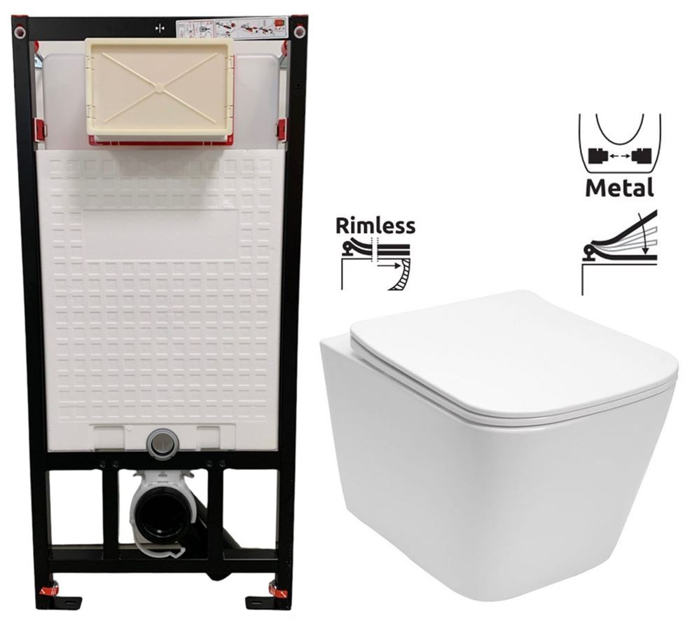 E-shop DEANTE Podstavný rám, pre závesné WC misy bez tlačidla + WC REA Raul Rimless + SEDADLO CST_WC01 X RA1