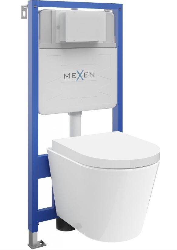 MEXEN/S - WC predstenová inštalačná sada Fenix Slim s misou WC Rico + sedátko softclose, biela 61030478000