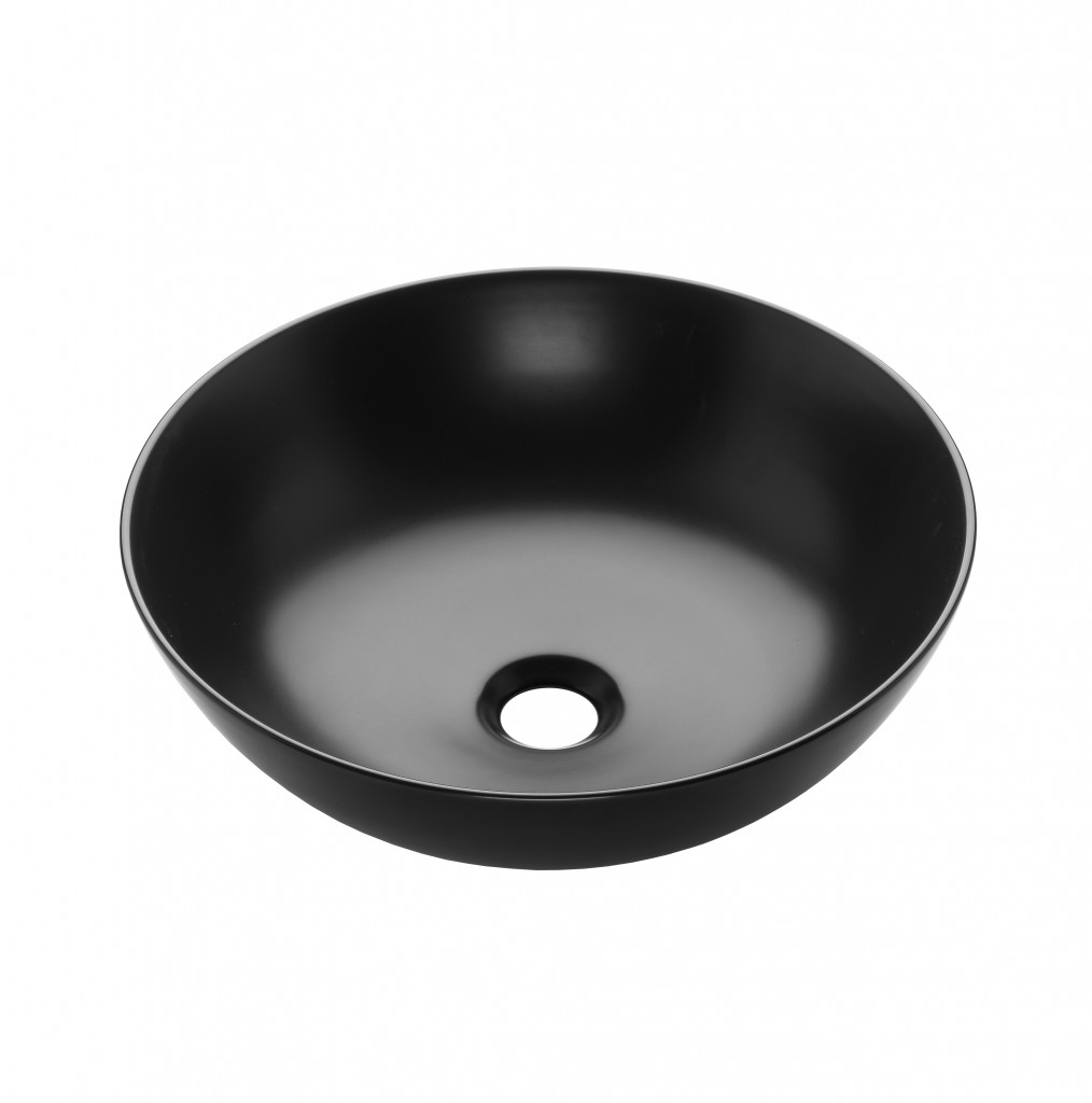 INVENA - Umývadlo na dosku DOKOS 39,5 cm, čierna pololesk CE-19-005-C