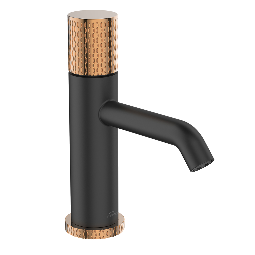 INVENA - Umývadlová batéria MOONLIGHT čierna/ružové zlato BU-77-014-V