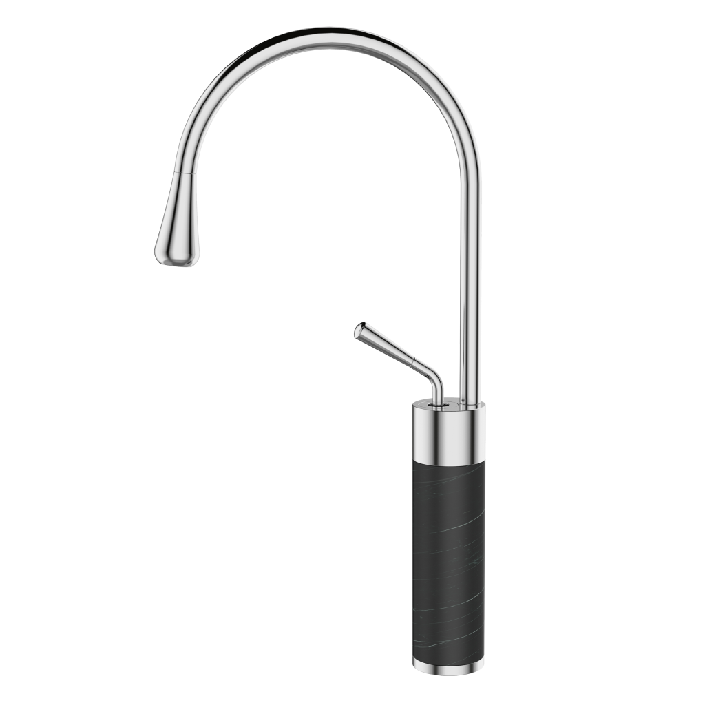 INVENA - Umývadlová batéria vysoká STONE čierna/chróm BU-03-W08-V