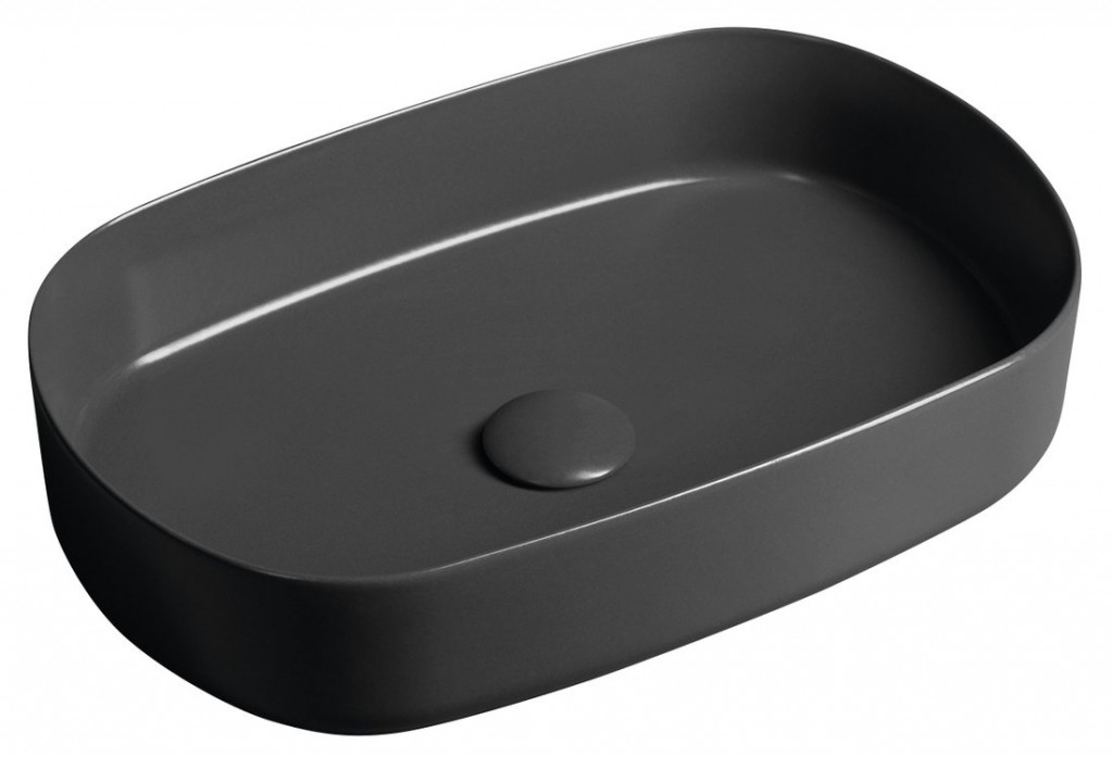 ISVEA - INFINITY OVAL keramické umývadlo na dosku, 55x36cm, antracit 10NF65055-2C