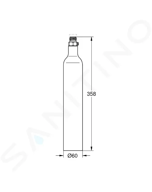 GROHE - Náhradní díly Karbonizačná fľaša CO2 425 g, 4 ks (40422000)