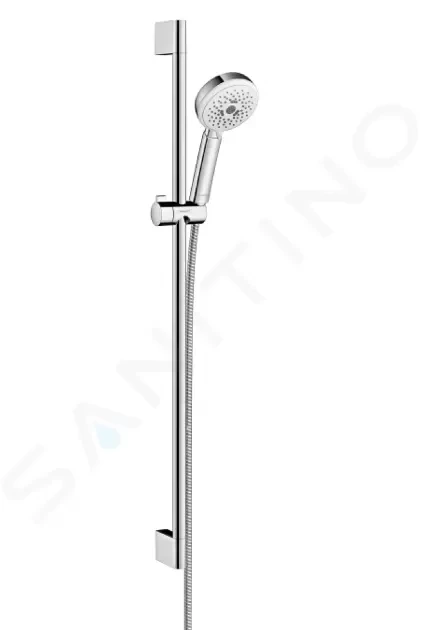 HANSGROHE - Crometta 100 Sprchová súprava Multi, 3 prúdy, sprchová tyč 900 mm, biela/chróm 26656400