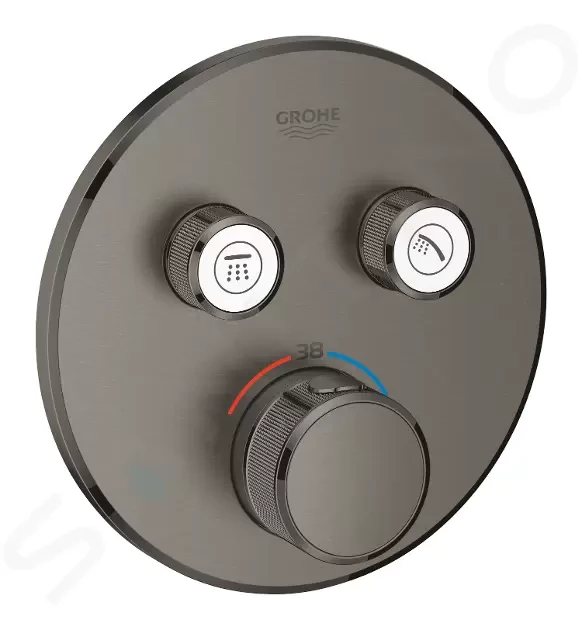 GROHE - Grohtherm SmartControl Termostatická sprchová batéria pod omietku, 2 ventily, kefovaný Hard Graphite 29119AL0