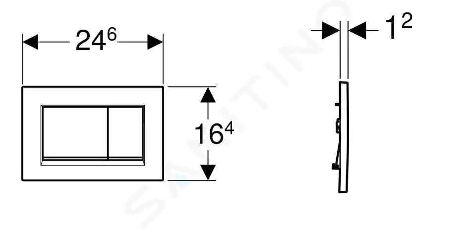 GEBERIT - Sigma30 Ovládacie tlačidlo splachovania, biela mat/chróm (115.883.JT.1)