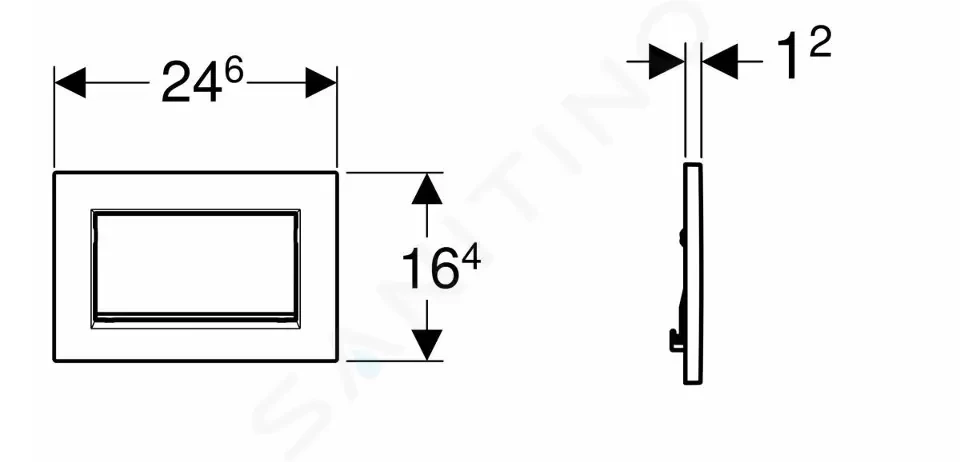 GEBERIT - Sigma30 Ovládacie tlačidlo splachovania, čierna mat/chróm (115.893.14.1)