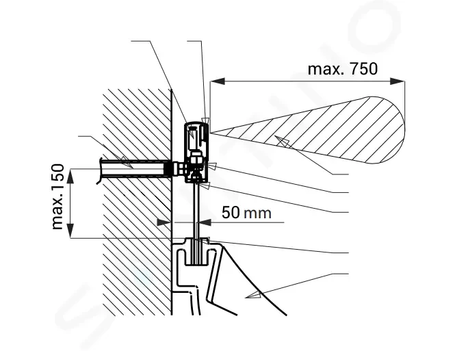 SANELA - Senzorové pisoáry Infračervený nástenný splachovač pisoára s elektronikou ALS, 9 V (SLP 09K)