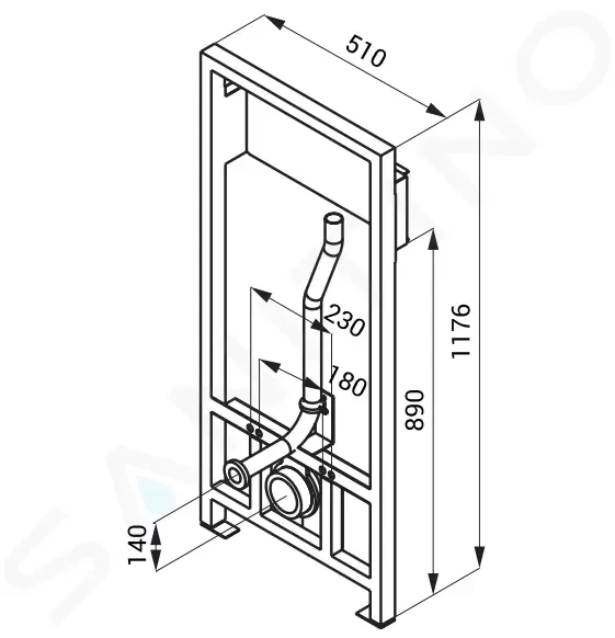 SANELA - Příslušenství Inštalačný modul na závesné WC, 112 cm (SLR 03)