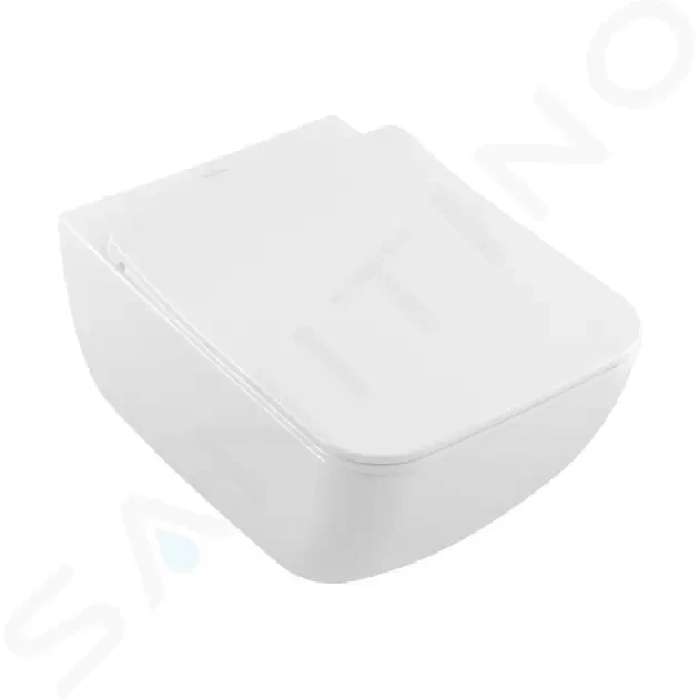VILLEROY & BOCH - Venticello Závesné WC s WC doskou SoftClosing, DirectFlush, CeramicPlus, alpská biela 4611RLR1