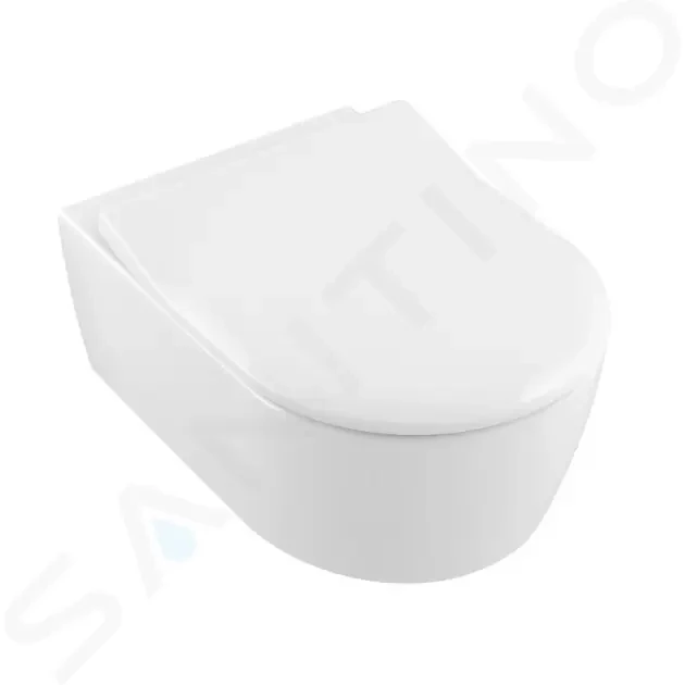 E-shop VILLEROY & BOCH - Avento Závesné WC s doskou SoftClosing, DirectFlush, CeramicPlus, alpská biela 5656RSR1