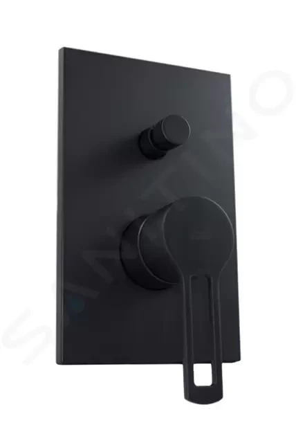 PAFFONI - Ringo Sprchová batéria pod omietku, 2 výstupy, s prepínačom a telesom, matná čierna RIN015NO/M