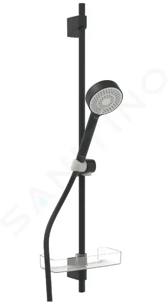 E-shop HANSA - Basicjet Set sprchovej hlavice, tyče, mydlovničky a hadice, 3 prúdy, ECO, matná čierna 4467013333