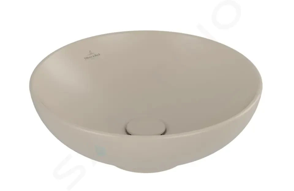 E-shop VILLEROY & BOCH - Loop&Friends Umývadlo na dosku, priemer 420 mm, s prepadom, CeramicPlus, Almond 4A4600AM