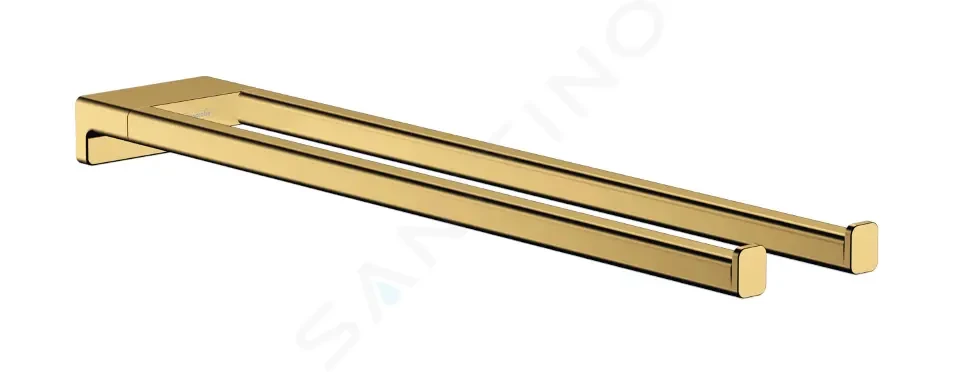 E-shop HANSGROHE - AddStoris Držiak uterákov dvojitý, dĺžka 450 mm, leštený vzhľad zlata 41770990