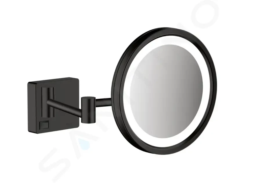 E-shop HANSGROHE - AddStoris Kozmetické nástenné zrkadlo s LED osvetlením, matná čierna 41790670