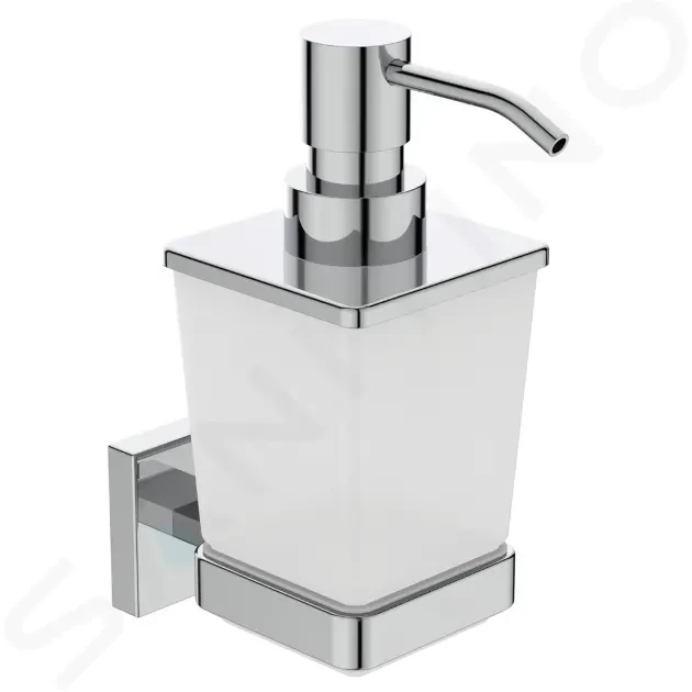 E-shop IDEAL STANDARD - IOM Square Dávkovač mydla s držiakom, matné sklo/chróm E2252AA