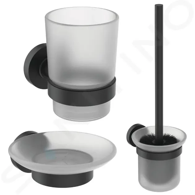 E-shop IDEAL STANDARD - IOM Súprava doplnkov do kúpeľne, matné sklo/čierna A9245XG