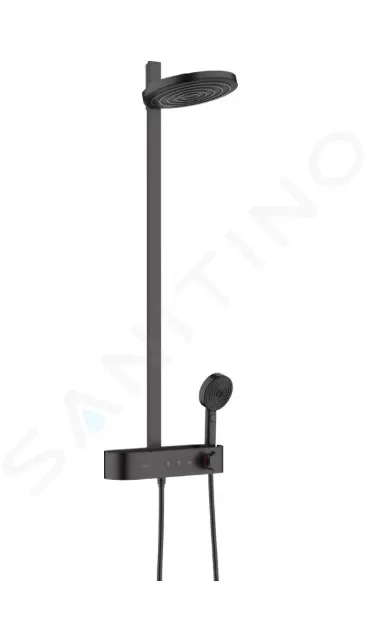 HANSGROHE HANSGROHE - Pulsify S Sprchový set s termostatom, priemer 26 cm, 3 prúdy, matná čierna 24240670