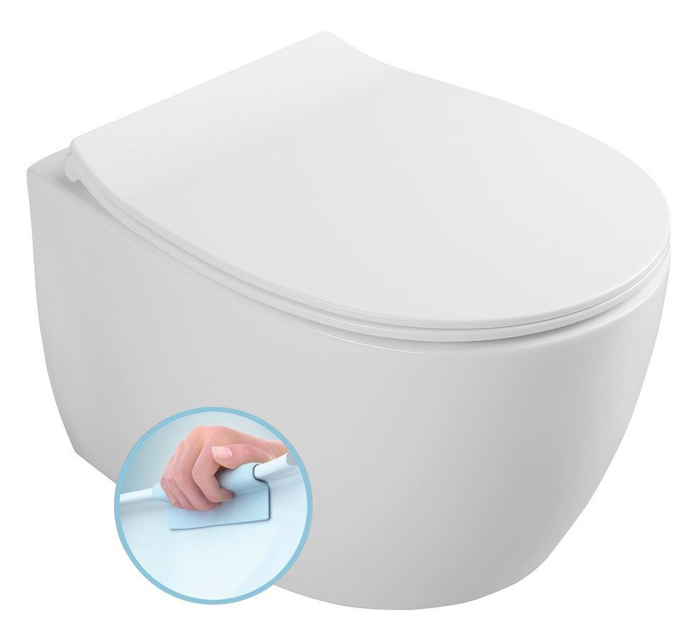 E-shop ISVEA - SENTIMENTI závesná WC misa, Rimless, 36x51cm, biela 10AR02012