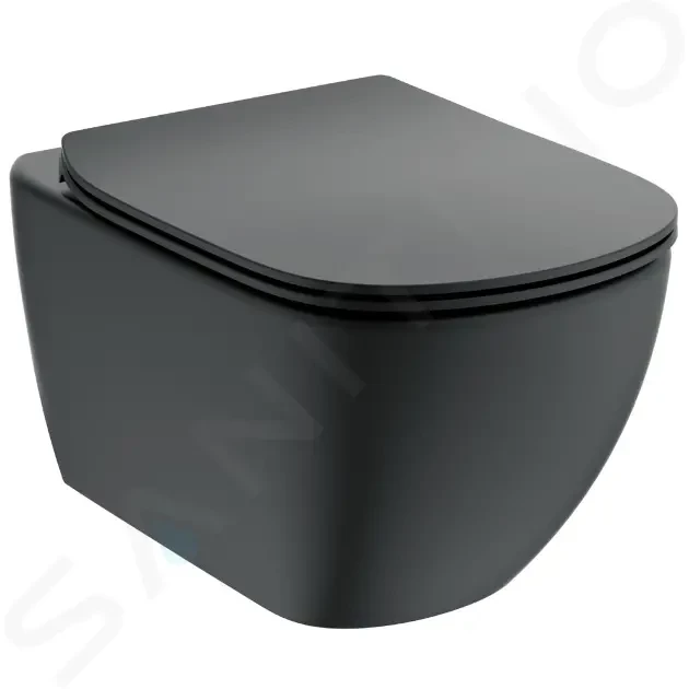 E-shop IDEAL STANDARD - Tesi Závesné WC s doskou SoftClose, Aquablade, čierna T3546V3