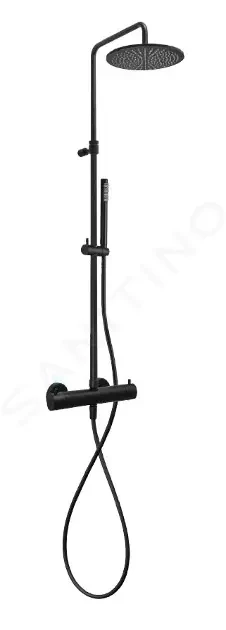 PAFFONI PAFFONI - Sprchové sety Sprchový set Mini Birillo 225 s termostatom, čierna mat ZCOL638LIQNO