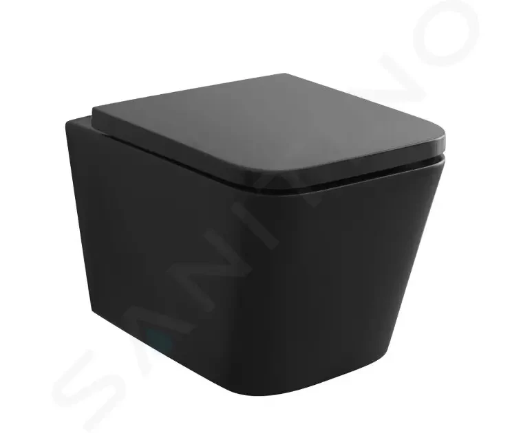 E-shop Kielle - Arkas I Závesné WC s doskou SoftClose, Rimless, matná čierna 30111040