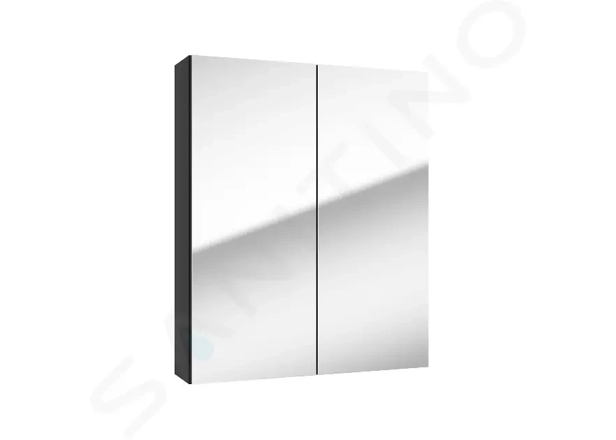 E-shop Kielle - Vega Zrkadlová skrinka, 60x73x15 cm, matná čierna 50118604
