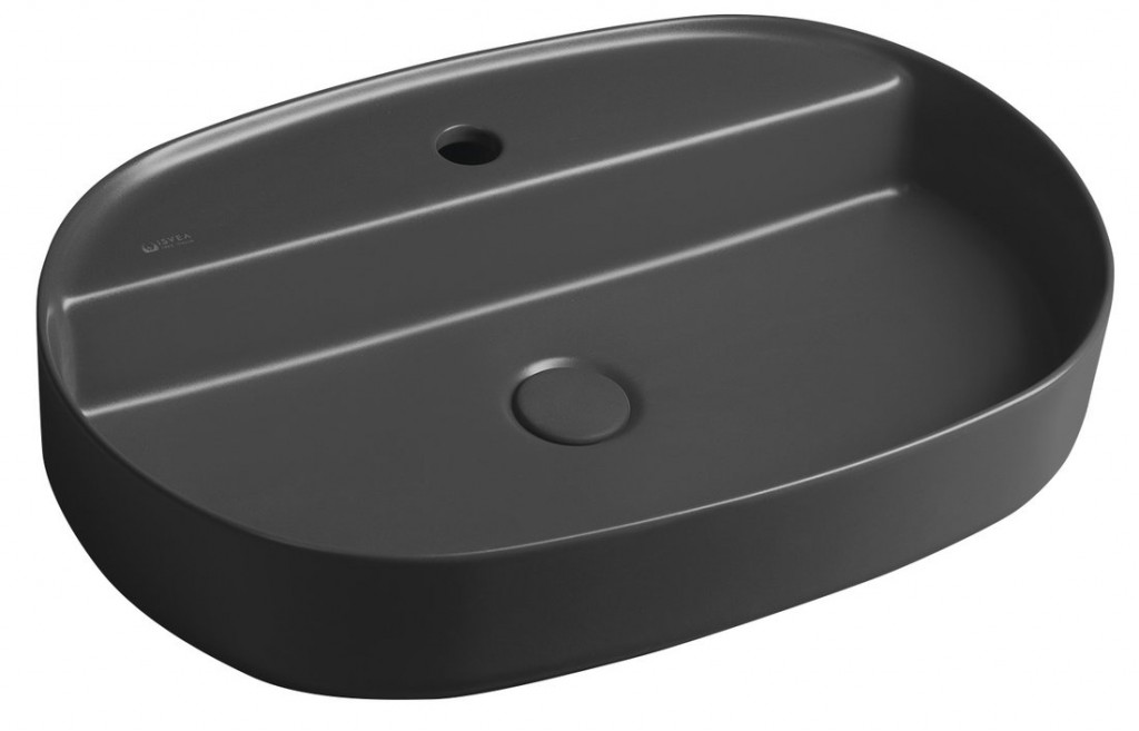 E-shop ISVEA - INFINITY OVAL keramické umývadlo na dosku, 60x40cm, antracit 10NF65060-2C