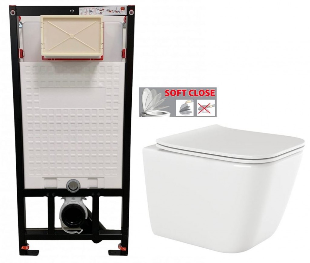 E-shop DEANTE Podstavný rám, pre závesné WC misy bez tlačidla + WC INVENA PAROS + SEDADLO CST_WC01 X RO1