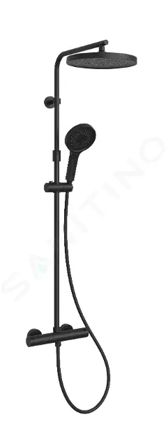 E-shop Kielle Kielle - Oudee Sprchový set s termostatom, 260 mm, 3 prúdy, matná čierna 20602014