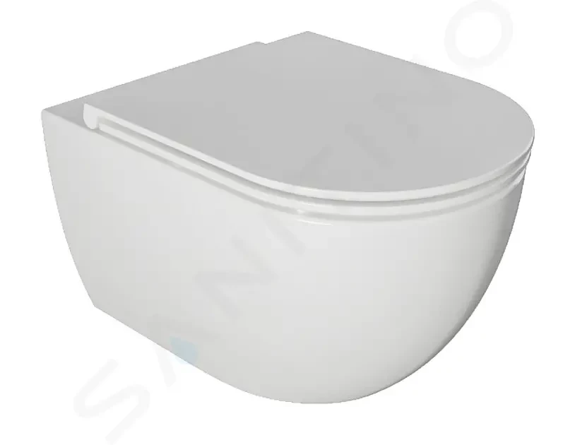 E-shop Kielle - Oudee Závesné WC s doskou SoftClose, Rimless, biela 30102001