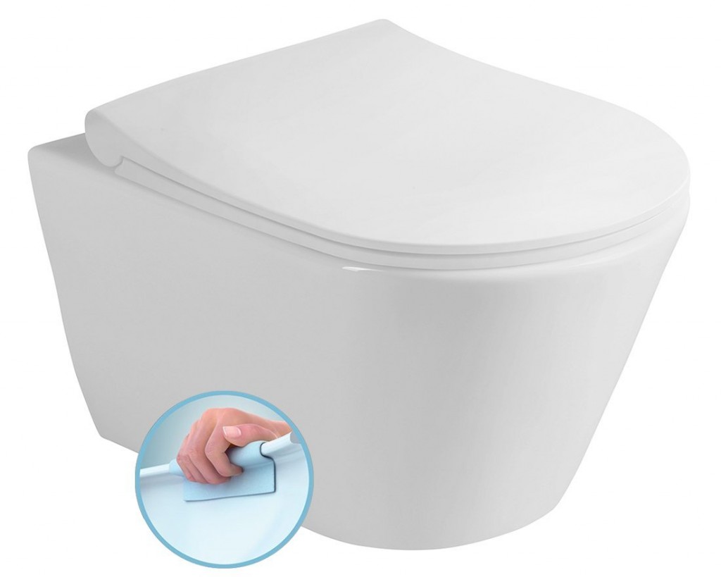 E-shop SAPHO - AVVA SHORT závesná WC misa, Rimless, 35,5x49cm, biela 200114