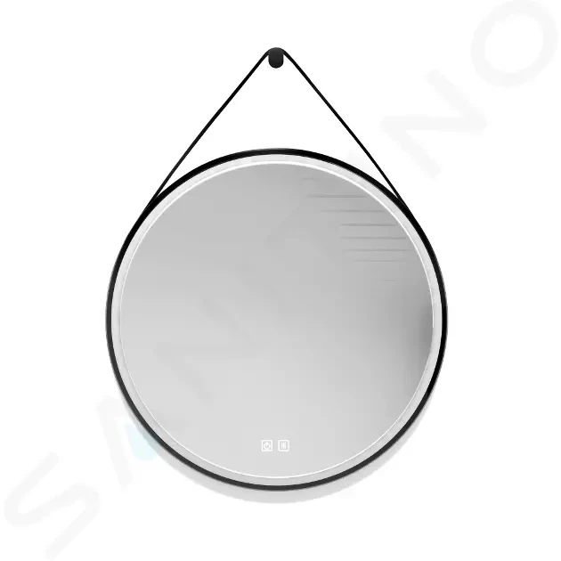 E-shop Kielle - Idolio Zrkadlo s LED osvetlením a vyhrievaním, priemer 59 cm, čierna 50324004