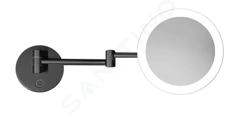 E-shop Kielle - Idolio Kozmetické nástenné zrkadlo s LED osvetlením, matná čierna 50324024