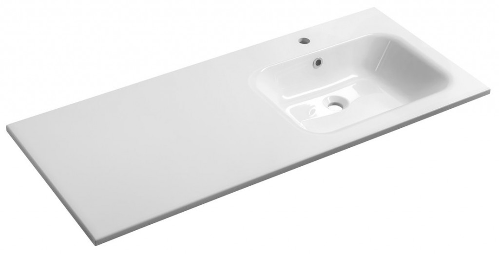 E-shop SAPHO - ARECA umývadlo 121x51,5cm, liaty mramor, pravé, biela AC121R