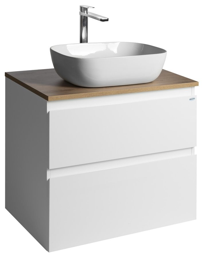 E-shop AQUALINE - ALTAIR skrinka s doskou 68 cm, biela/dub emporio AI270-02