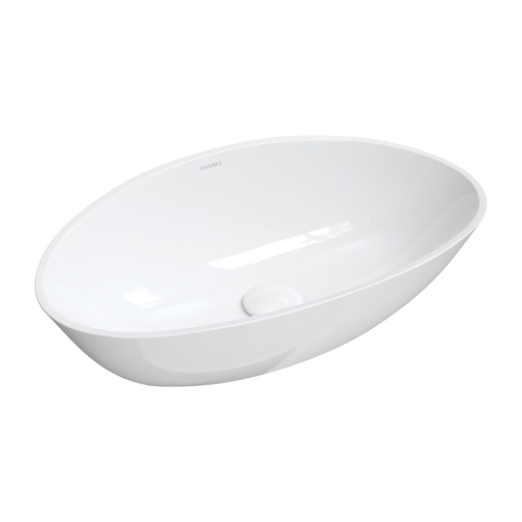 E-shop OMNIRES - BARCELONA M+ umývadlo na dosku, 60 x 36 cm, biela lesk BARCELONABP
